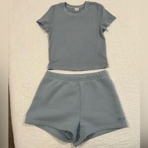 Aritzia Homestretch Tee and Short Set